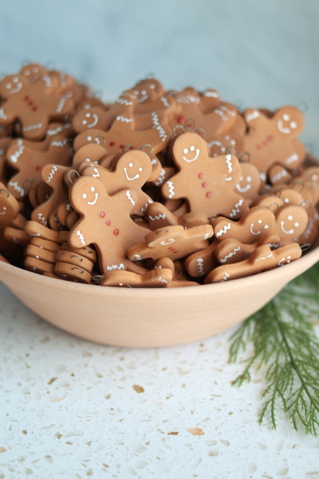 Handmade Ceramic Gingerbread Ornament | Traditional Holiday Decor