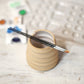 Handmade Ceramic Brush Rest & Water Cup for Artists - Naked