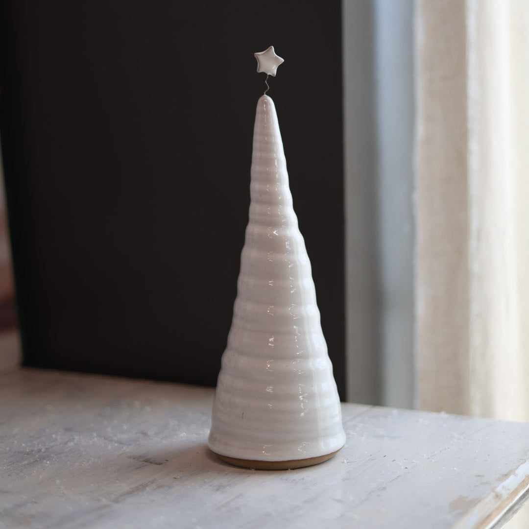 Handmade Ceramic Christmas Tree in White - 3 sizes