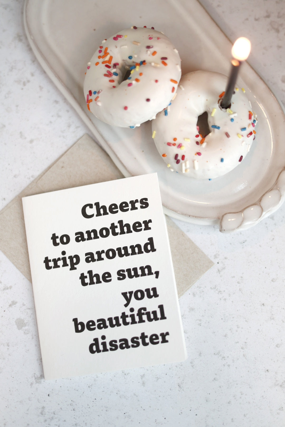 Cheers to another trip around the sun | Greeting card by Gravesco