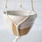 Large Hanging Planter in White with Macrame Hanger