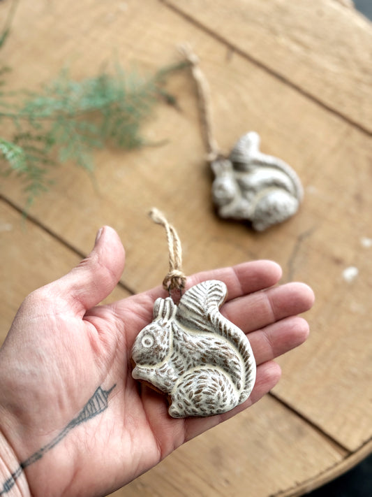 Squirrel Stoneware Ornament