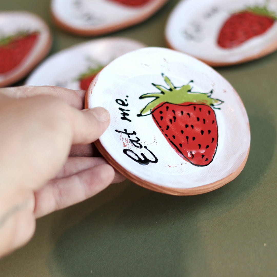 Strawberry Eat Me Earthenware mini plate