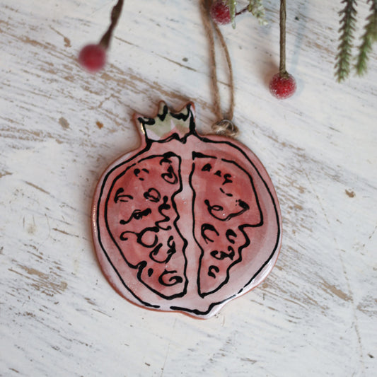 Handpainted Majolica Pomegranate Ornament