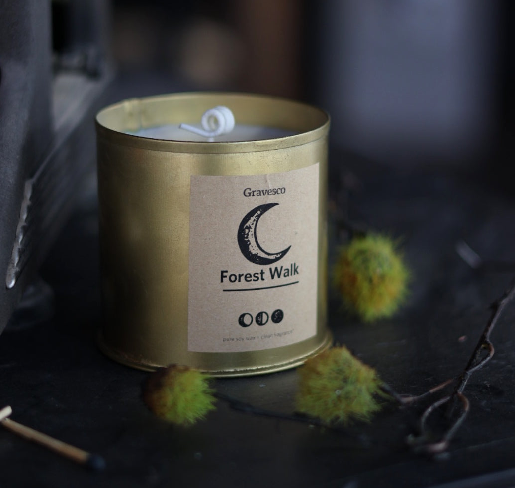 Forest Walk Candle in Gold Tin