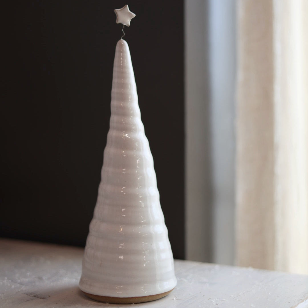 Handmade Ceramic Christmas Tree in White - 3 sizes