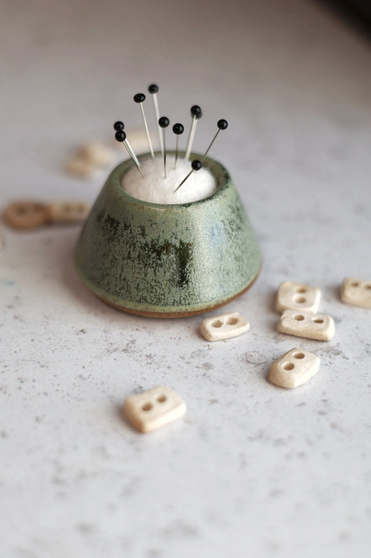 Minimalist Mini Pin Cushion in Moss Green