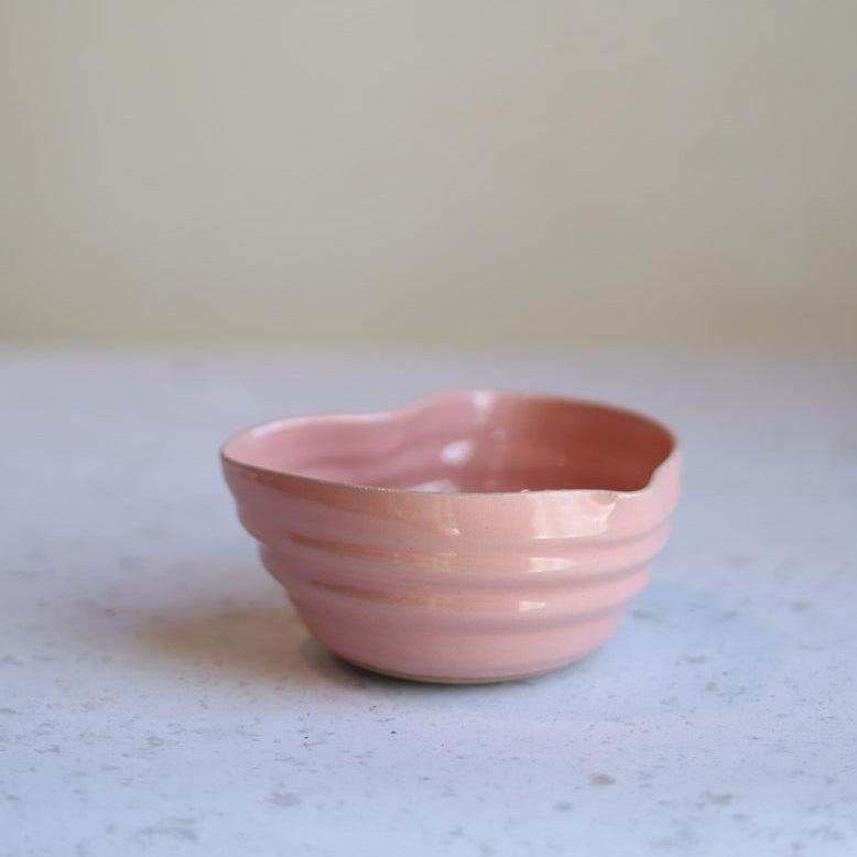 Handmade Large Heart-Shaped Bowl in Blush Pink