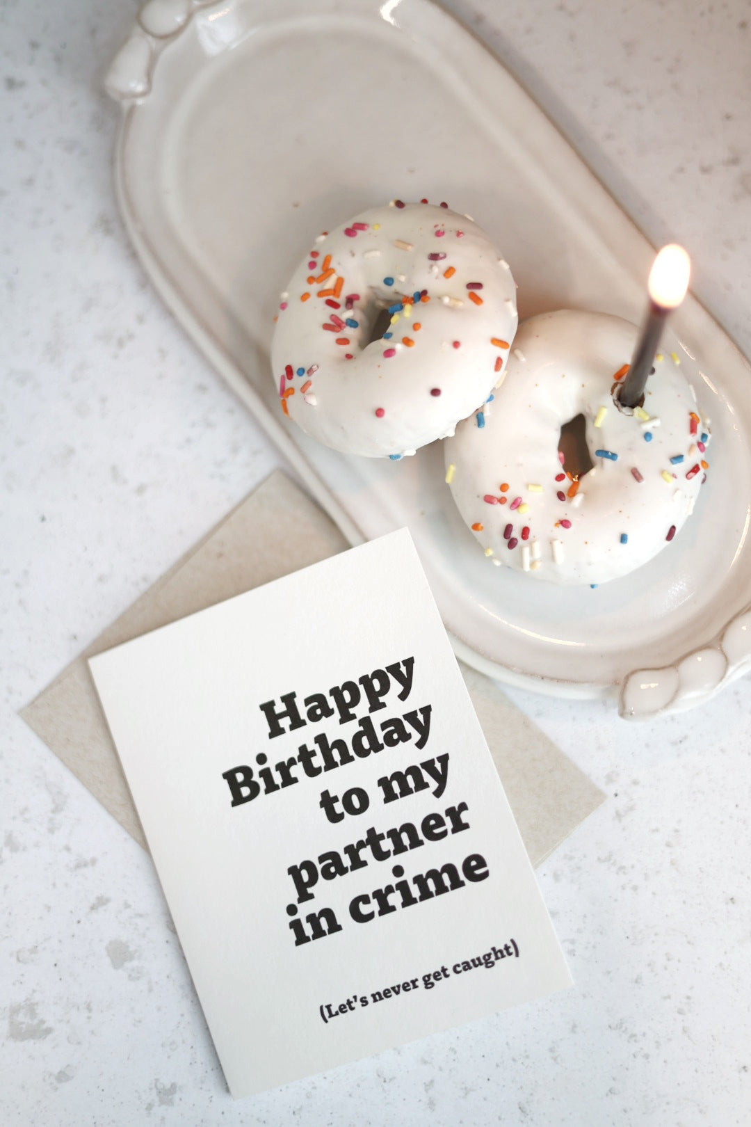 Happy Birthday To My Partner In Crime| Greeting card by Gravesco