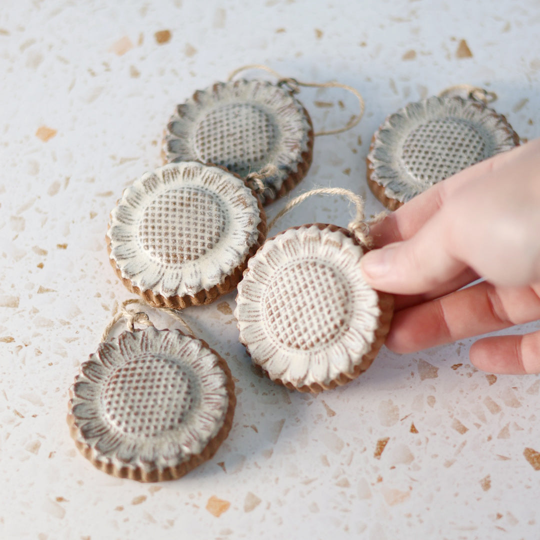 Sunflower Stoneware Ornament