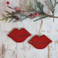 Handmade Ceramic Red Lipstick Ornament | Glamorous Holiday Decor