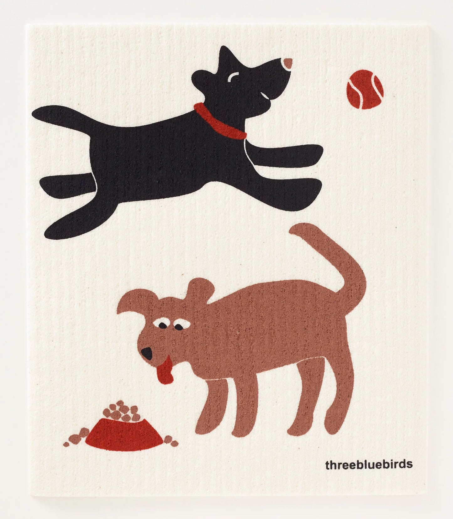 Dogs on White Swedish Dishcloth