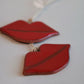 Handmade Ceramic Red Lipstick Ornament | Glamorous Holiday Decor