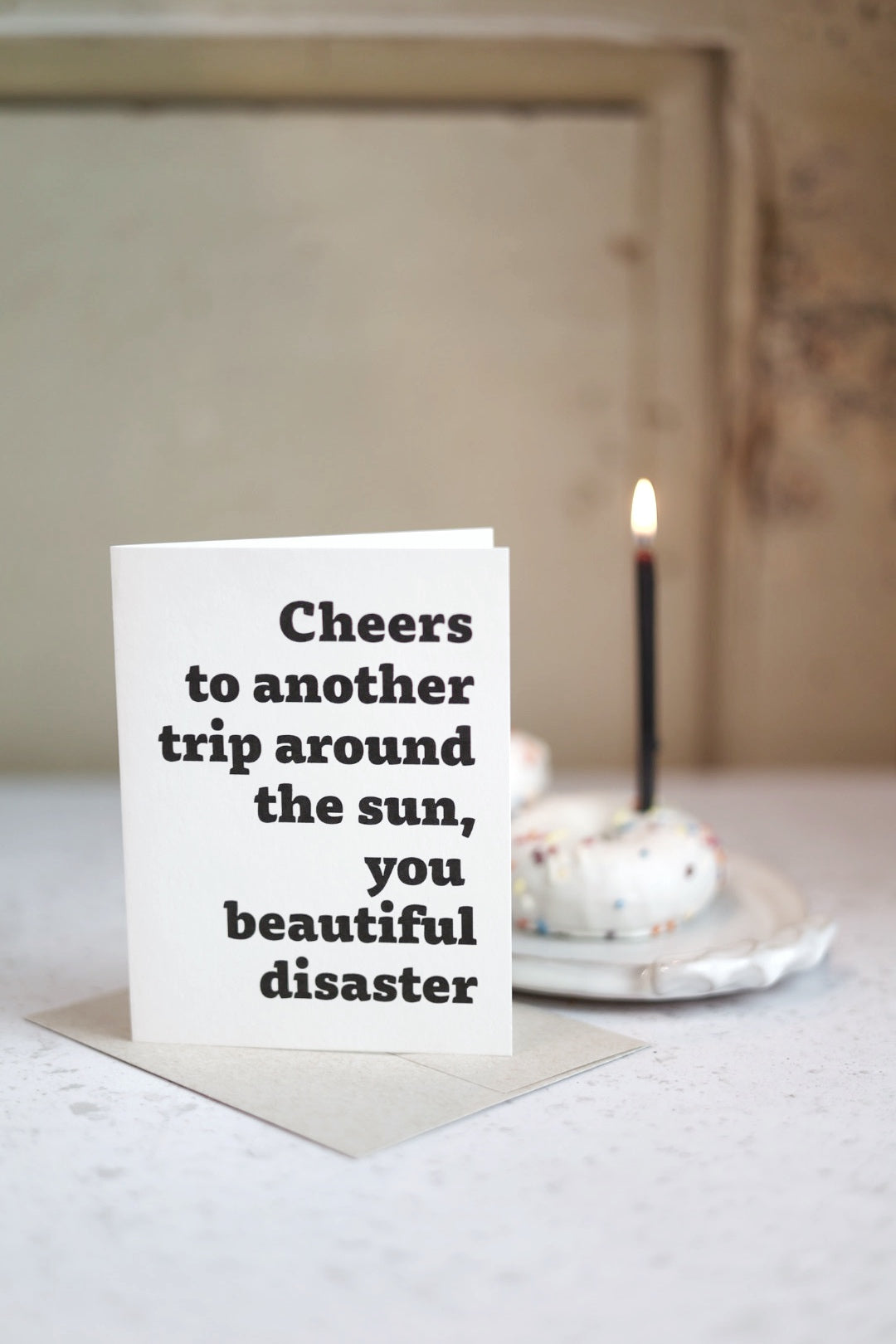 Cheers to another trip around the sun | Greeting card by Gravesco
