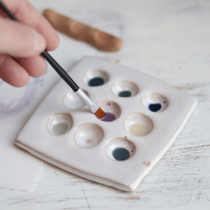 Watercolor Paint Palette in White | 9 Size & Shape Options