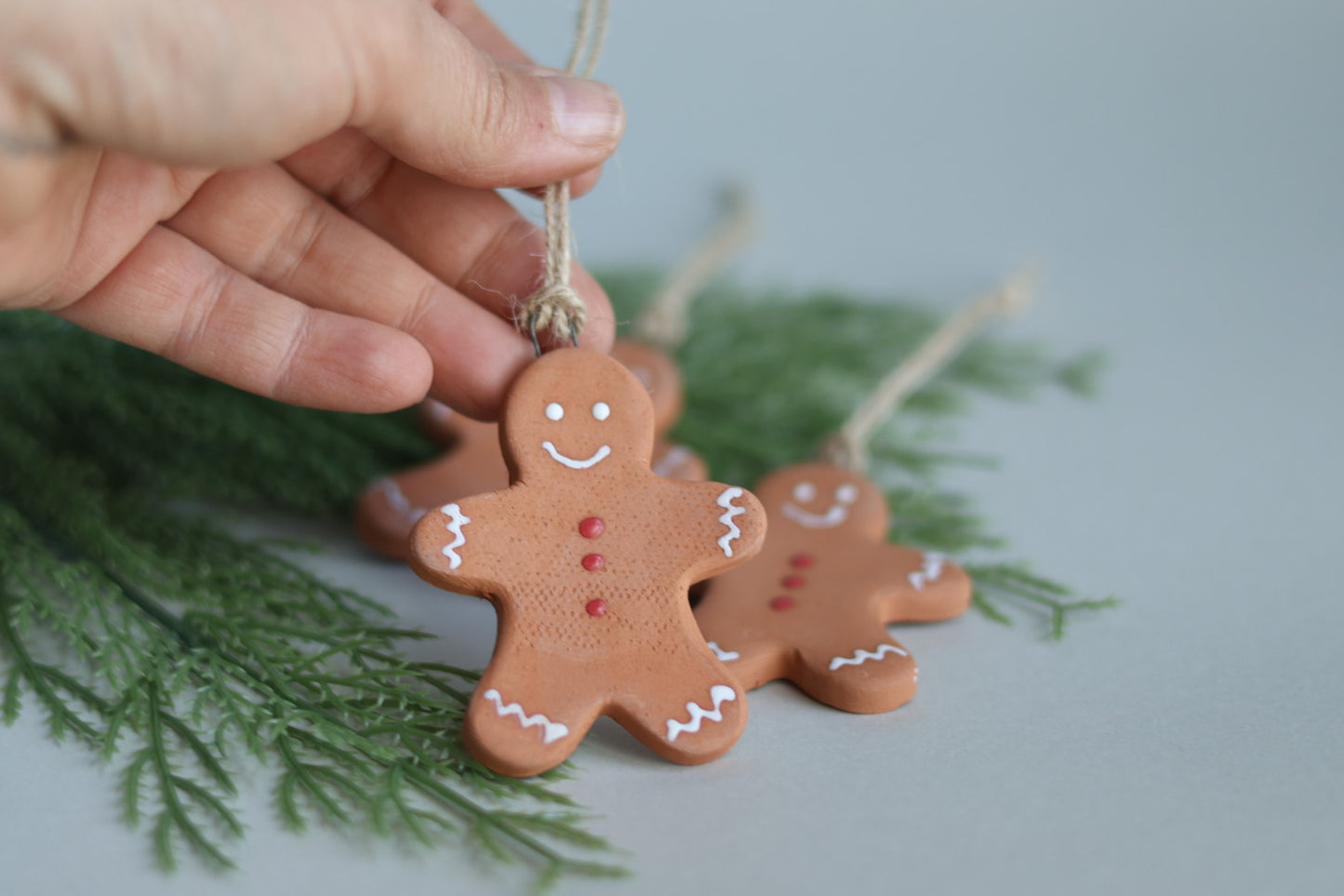 Handmade Ceramic Gingerbread Ornament | Traditional Holiday Decor