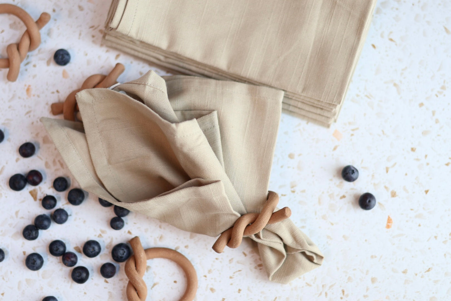 Beige Textured Cotton Napkin