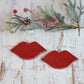 Handmade Ceramic Red Lipstick Ornament | Glamorous Holiday Decor