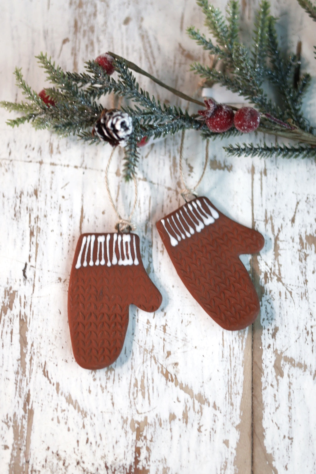 Handmade Ceramic Mitten Ornament | Cozy Holiday Decor