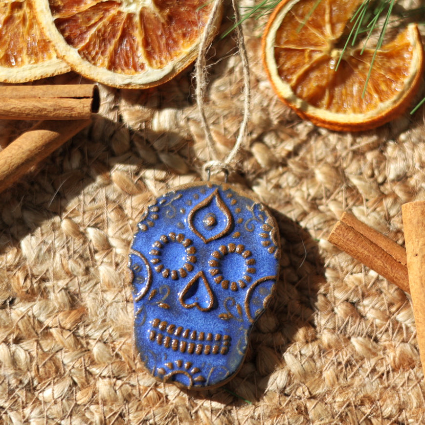 
                  
                    Cobalt Sugar Skull Ornament - Pottery
                  
                