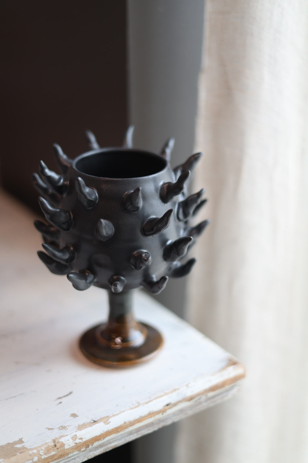 Black Chaos Goblet 001 | Handmade Pottery