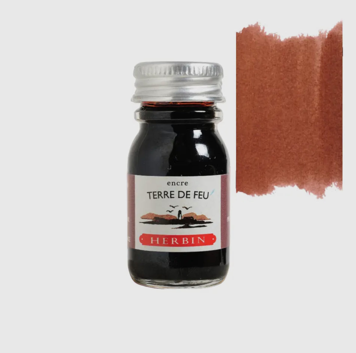 Herbin Fountain Pen Ink 10ml Bottle -35 Colors: Perle Noir (Black Pearl)