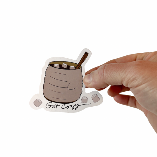 Get Cozy 3 inch sticker