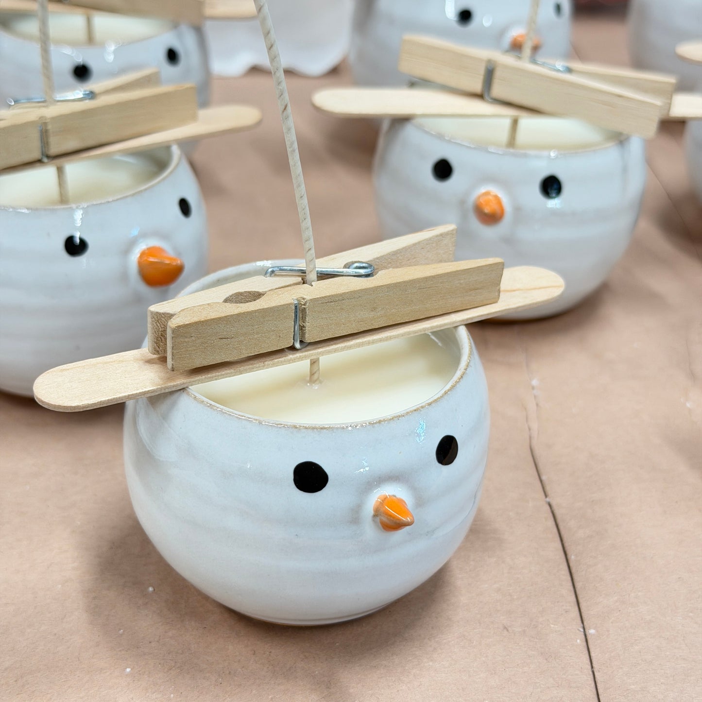 Winter Cheer Snowman Pure Soy Candle with Reusable Vessel