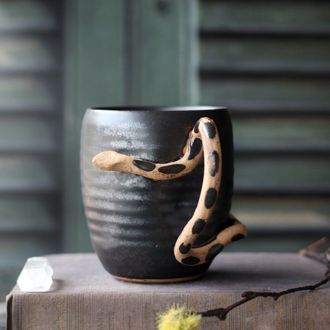 Black Medusa Mug - Medium | Handmade for Halloween