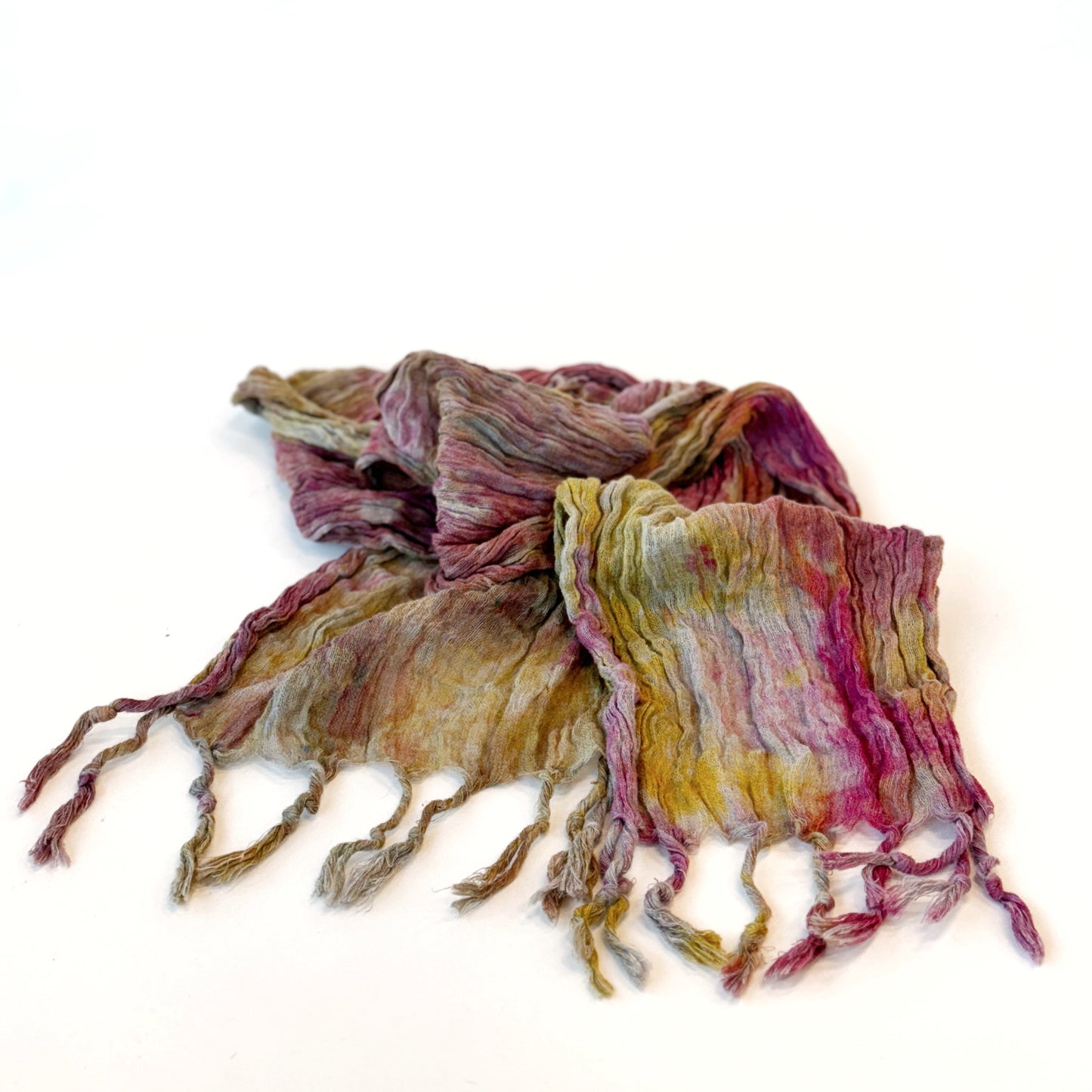 Fringed Ice Dye Scarf in Sunset