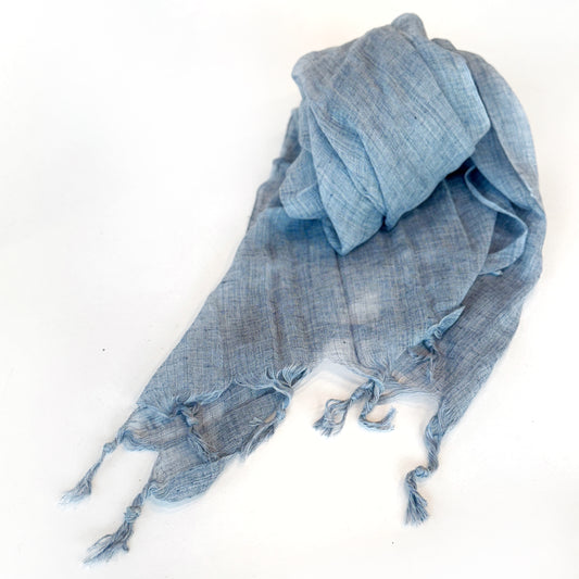 Cotton Scarf in Denim Blue