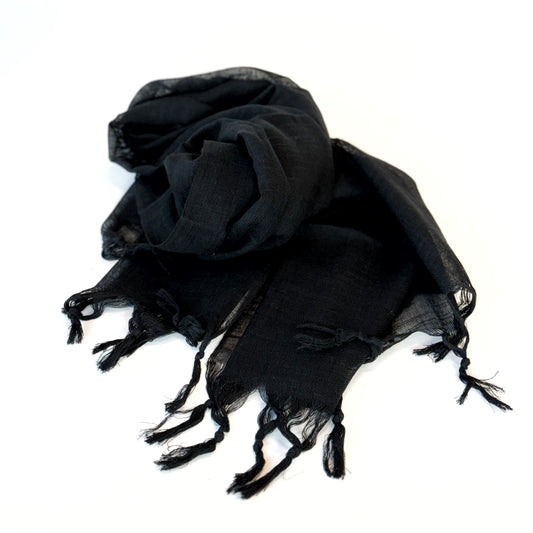 Cotton Scarf in Rich Black