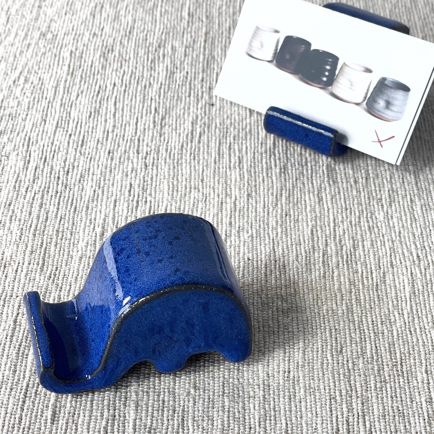 
                  
                    Cobalt Elephant Phone and Business Card Stand
                  
                