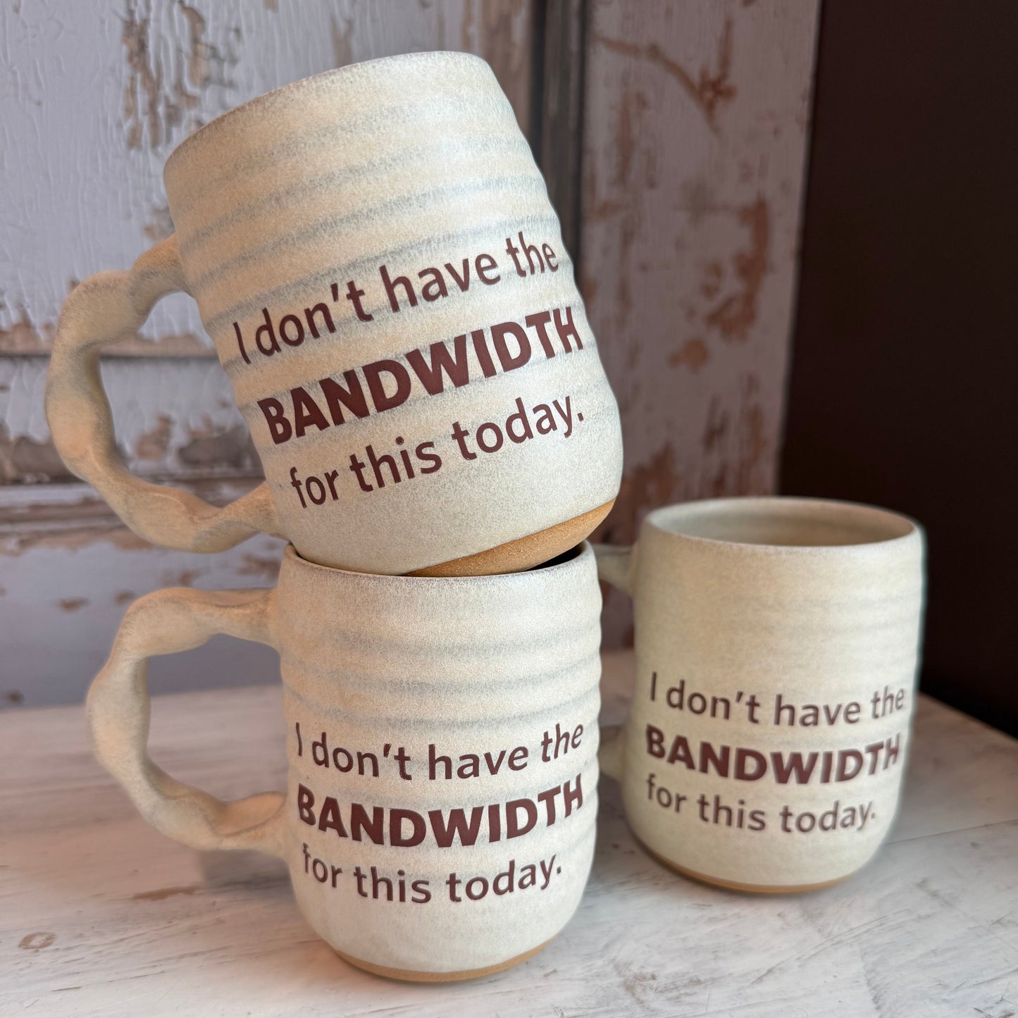 I Don't Have The Bandwidth Companion Mug in Cream