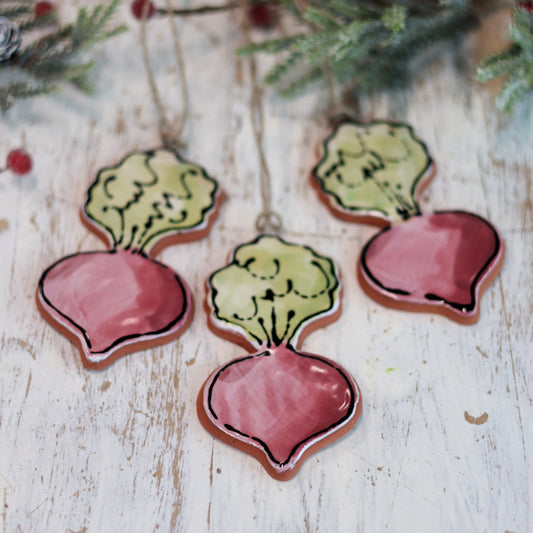 Handpainted Majolica Beet Ornament