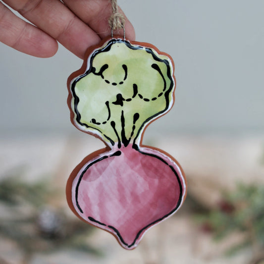 Handpainted Majolica Beet Ornament