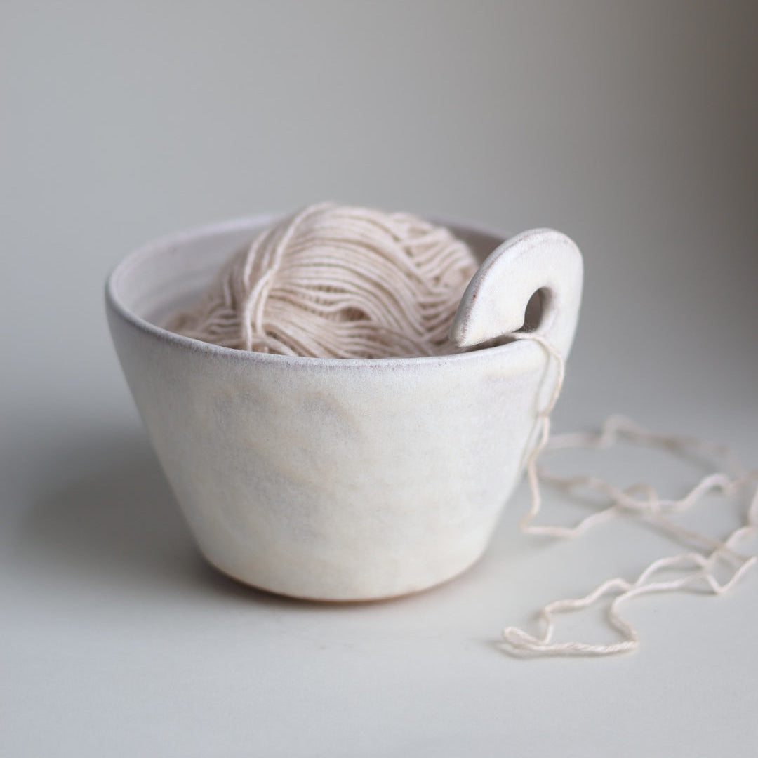 Modern Yarn Bowl in Cream