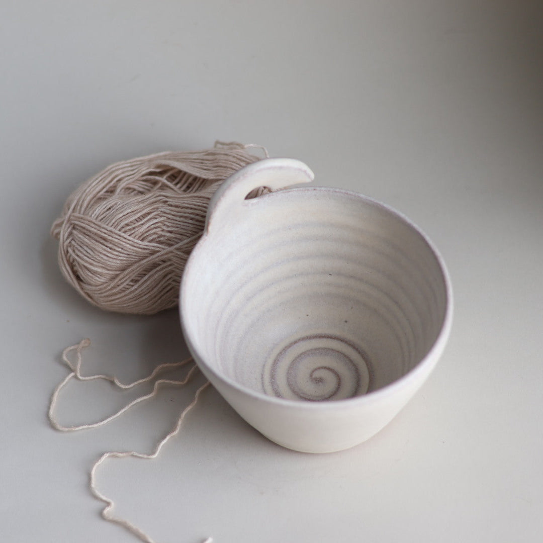 Modern Yarn Bowl in Cream