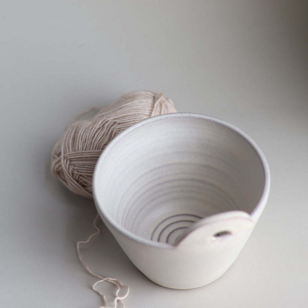 Modern Yarn Bowl in Cream