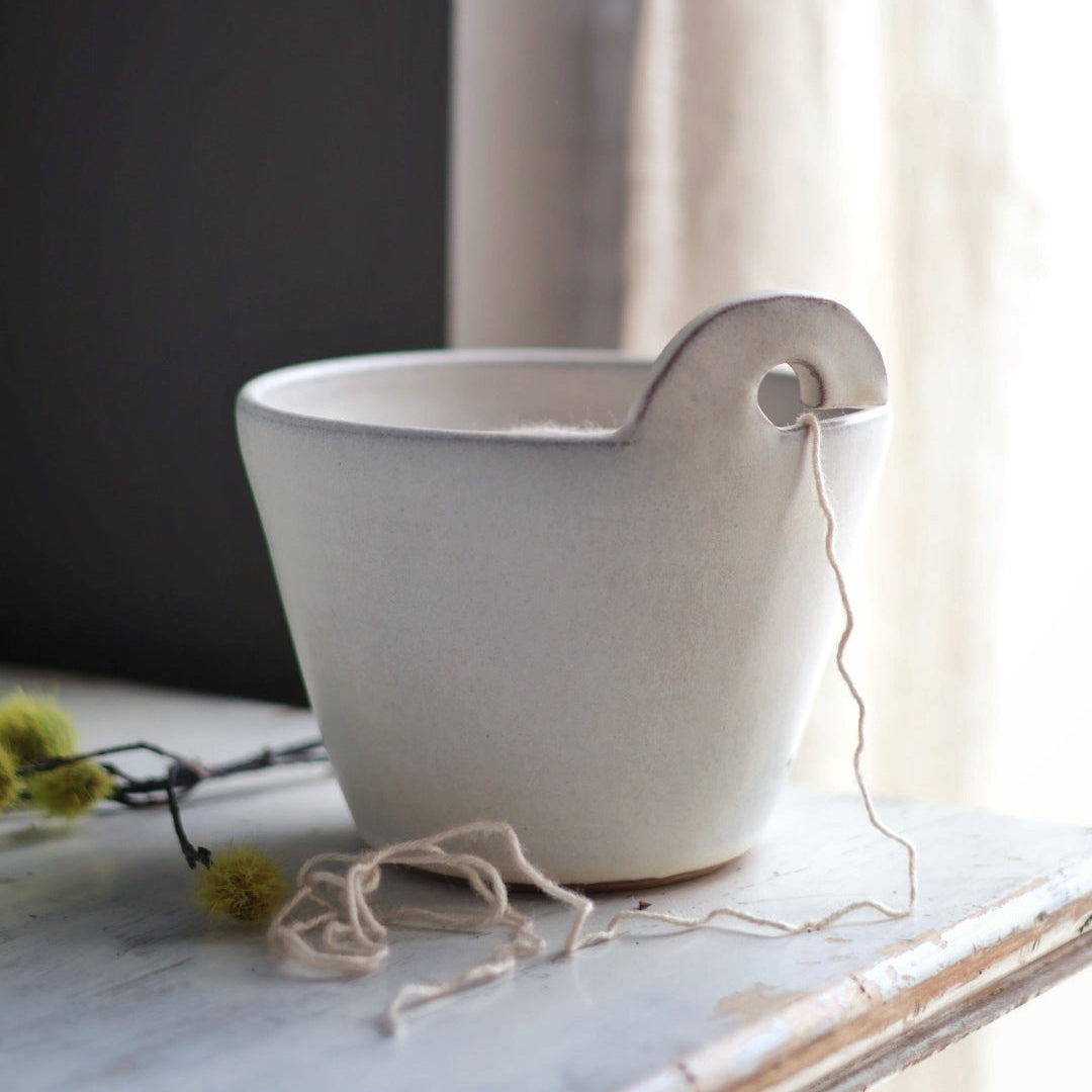 Modern Yarn Bowl in Cream