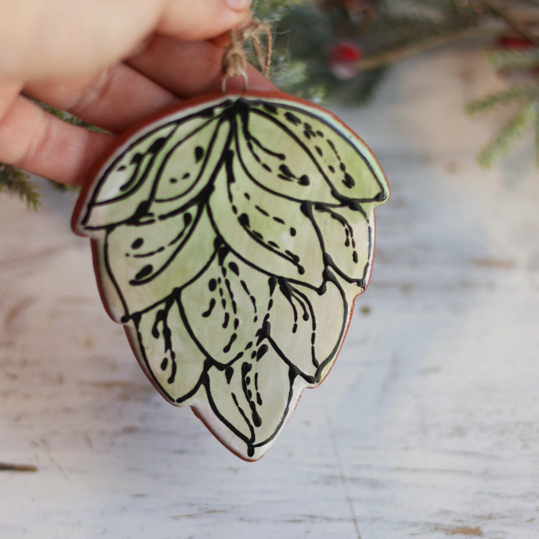 Hops Brewery Holiday Ornament | Majolica Glaze