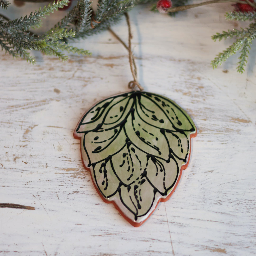 Hops Brewery Holiday Ornament | Majolica Glaze