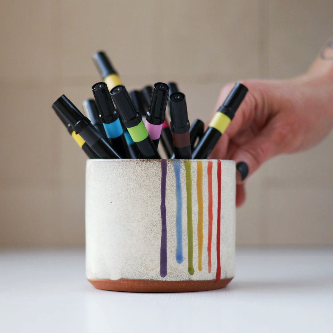 Sunny Days Rainbow Large Planter or Pen Cup