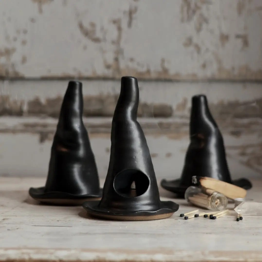Black Witch Hat Incense Burner | Handmade for Halloween