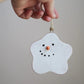 Handmade Ceramic Melted Snowman Ornament PREORDER