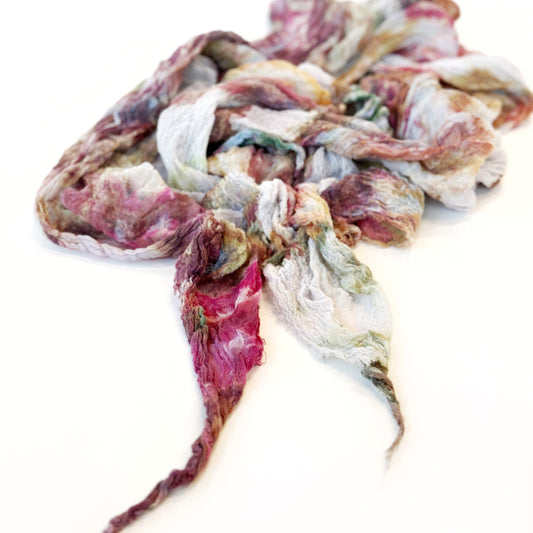 Raw Gauze Ice Dyed Wrap in Water Hyacinth