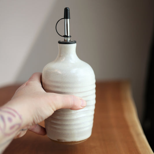 Olive Oil Cruet in Cream