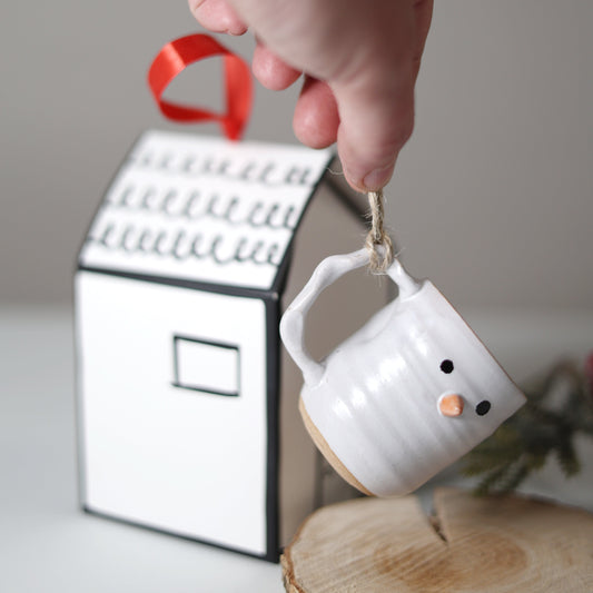 Snowman Mini Companion Mug Ornament - PREORDER