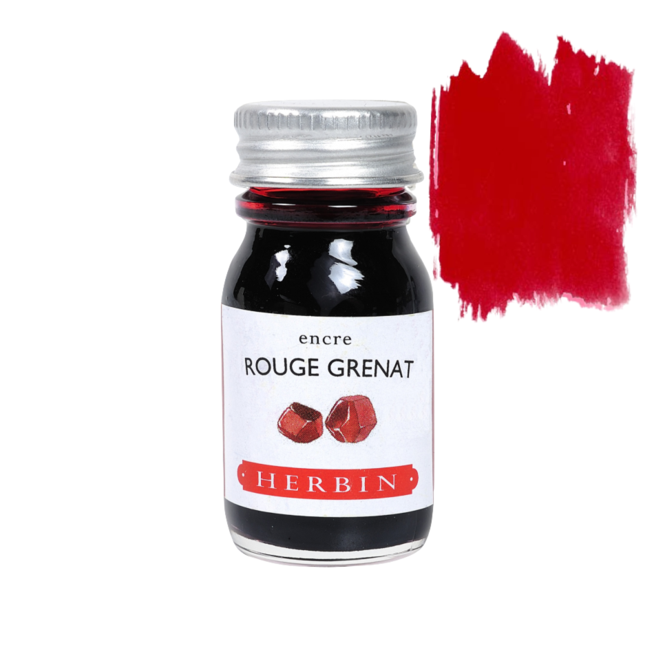 Herbin Fountain Pen Ink 10ml Bottle -35 Colors: Perle Noir (Black Pearl)