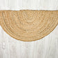 Natural Braided Jute Half Circle Rug 18 x 30 inches